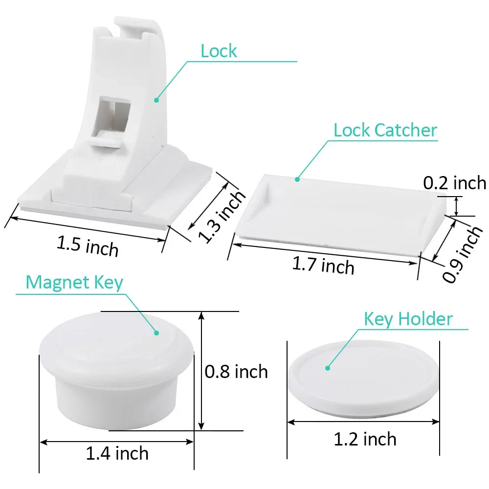 Magnetic Cabinet & Drawer Safety Locks - Baby Proofing Kit