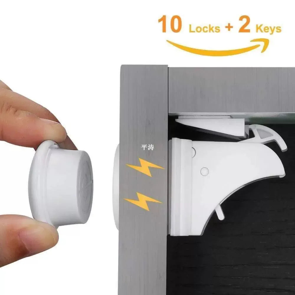 Magnetic Cabinet & Drawer Safety Locks - Baby Proofing Kit