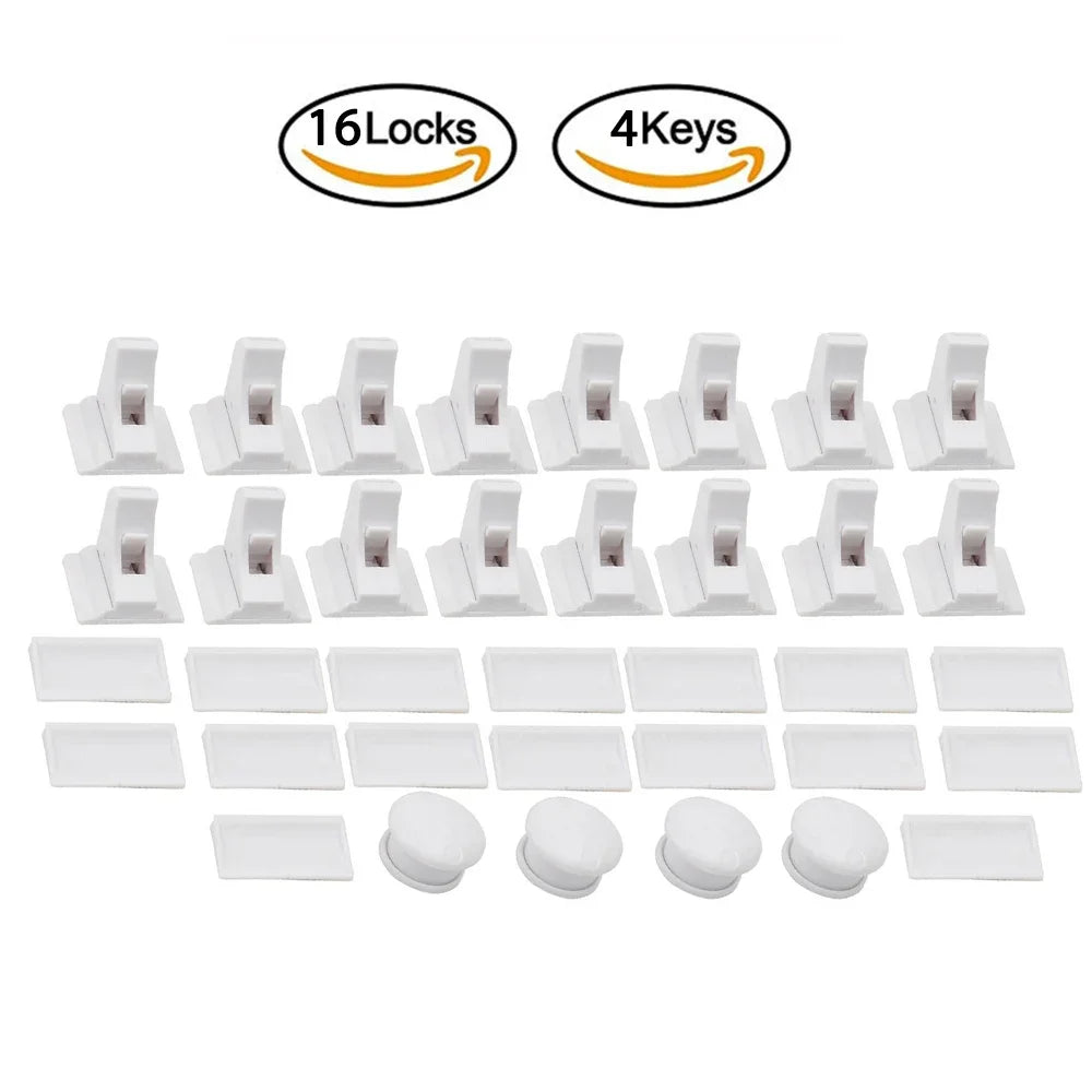 Magnetic Cabinet & Drawer Safety Locks - Baby Proofing Kit