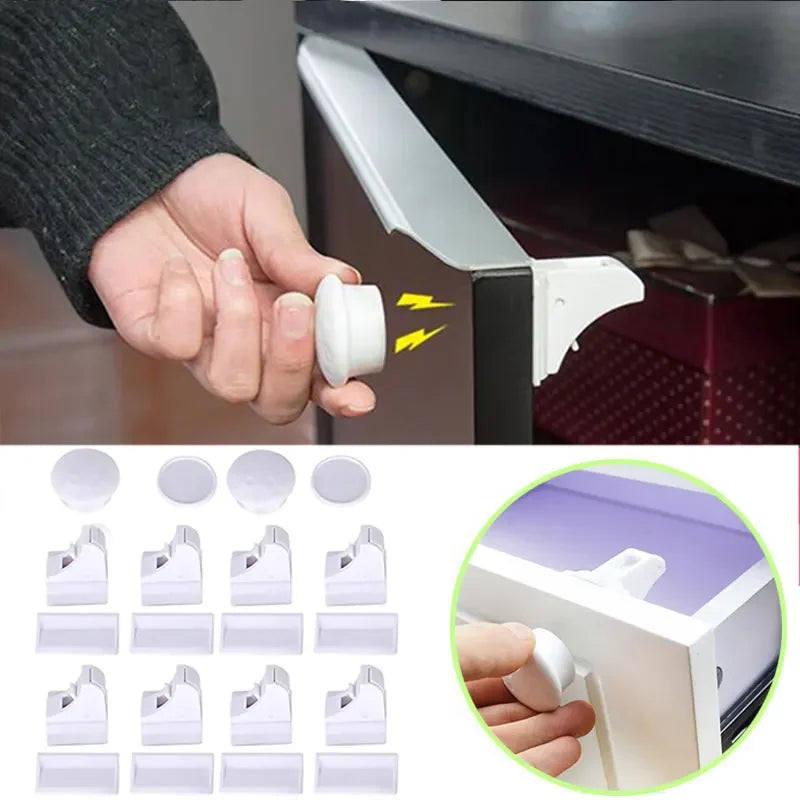 Magnetic Cabinet & Drawer Safety Locks - Baby Proofing Kit